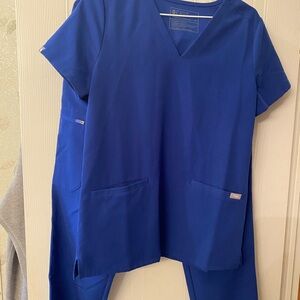 Figs Royal Blue Scrub Set